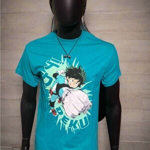 Blue Anime Graphic Short Sleeve Tee